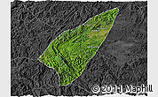 Satellite 3D Map of Pek, darken, desaturated
