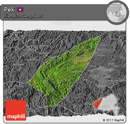 Satellite 3D Map of Pek, desaturated