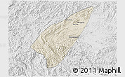 Shaded Relief 3D Map of Pek, lighten, desaturated