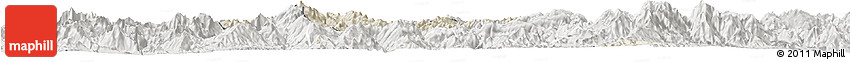 Shaded Relief Horizon Map of Pek, lighten, semi-desaturated