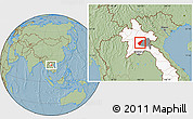 Savanna Style Location Map of Pek, highlighted country, highlighted parent region, hill shading