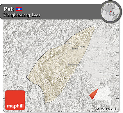 Shaded Relief Map of Pek, lighten, semi-desaturated