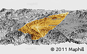 Physical Panoramic Map of Pek, desaturated