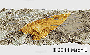 Physical Panoramic Map of Pek, semi-desaturated