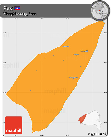 Political Simple Map of Pek, single color outside