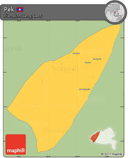 Savanna Style Simple Map of Pek, single color outside