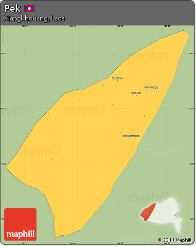 Savanna Style Simple Map of Pek, single color outside