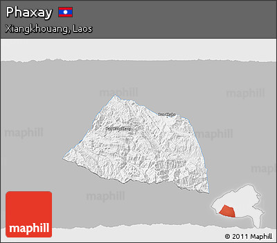 Gray 3D Map of Phaxay, single color outside