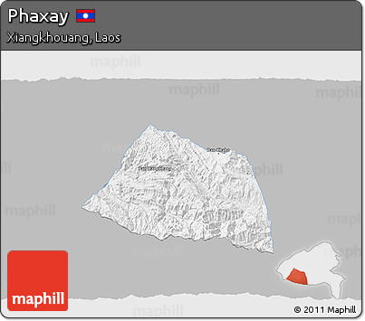 Gray 3D Map of Phaxay, single color outside