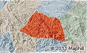 Political 3D Map of Phaxay, lighten, semi-desaturated