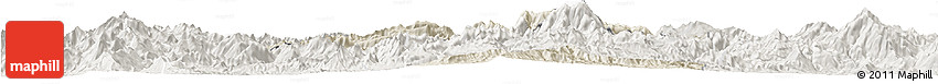 Shaded Relief Horizon Map of Phaxay, lighten
