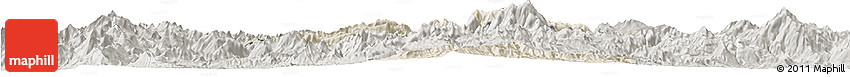 Shaded Relief Horizon Map of Phaxay, semi-desaturated