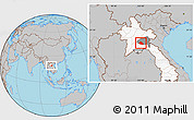 Gray Location Map of Phaxay, highlighted country, highlighted parent region