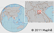 Gray Location Map of Phaxay, highlighted parent region, hill shading