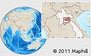 Shaded Relief Location Map of Phaxay, highlighted country, highlighted parent region