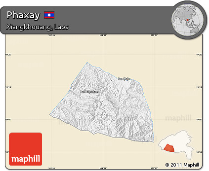 Classic Style Map of Phaxay, single color outside