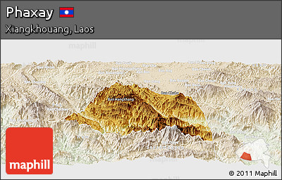 Physical Panoramic Map of Phaxay, lighten