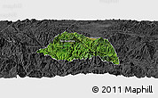 Satellite Panoramic Map of Phaxay, darken, desaturated