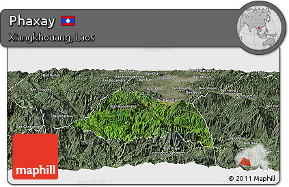 Satellite Panoramic Map of Phaxay, semi-desaturated
