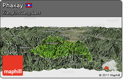 Satellite Panoramic Map of Phaxay, semi-desaturated