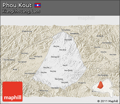 Classic Style 3D Map of Phou Kout