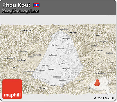 Classic Style 3D Map of Phou Kout