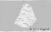 Gray 3D Map of Phou Kout, single color outside