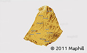 Physical 3D Map of Phou Kout, cropped outside