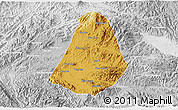 Physical 3D Map of Phou Kout, lighten, desaturated