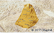 Physical 3D Map of Phou Kout, lighten