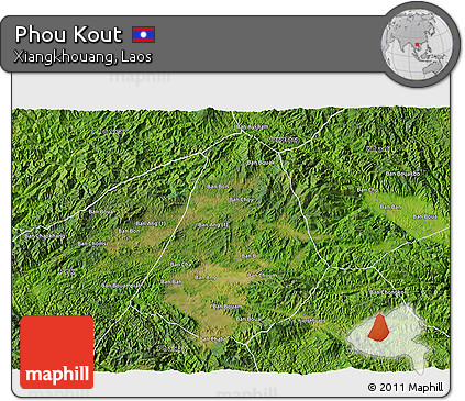 Satellite 3D Map of Phou Kout