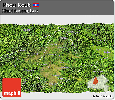 Satellite 3D Map of Phou Kout