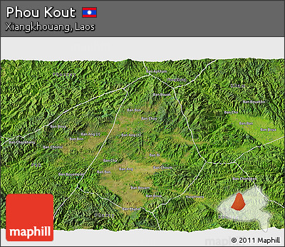 Satellite 3D Map of Phou Kout