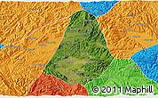 Satellite 3D Map of Phou Kout, political outside