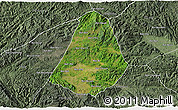 Satellite 3D Map of Phou Kout, semi-desaturated
