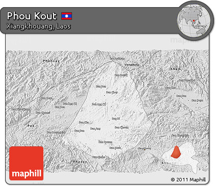 Silver Style 3D Map of Phou Kout