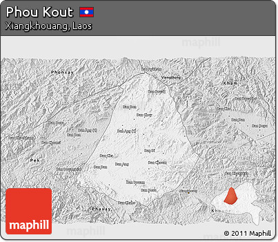 Silver Style 3D Map of Phou Kout