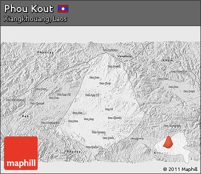 Silver Style 3D Map of Phou Kout