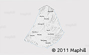 Silver Style 3D Map of Phou Kout, single color outside