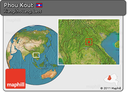 Satellite Location Map of Phou Kout