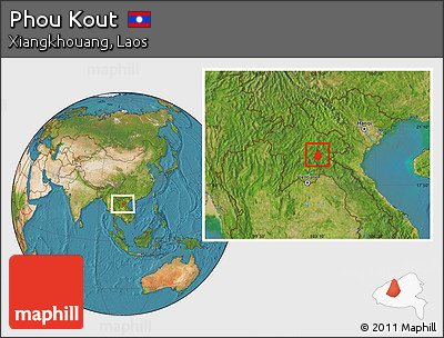 Satellite Location Map of Phou Kout