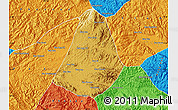 Physical Map of Phou Kout, political outside