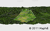 Satellite Panoramic Map of Phou Kout, darken