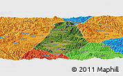 Satellite Panoramic Map of Phou Kout, political outside