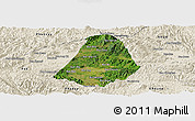 Satellite Panoramic Map of Phou Kout, shaded relief outside