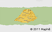 Savanna Style Panoramic Map of Phou Kout, single color outside