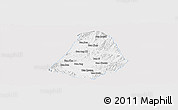 Silver Style Panoramic Map of Phou Kout, single color outside
