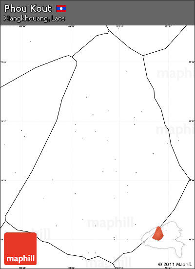 Blank Simple Map of Phou Kout, no labels