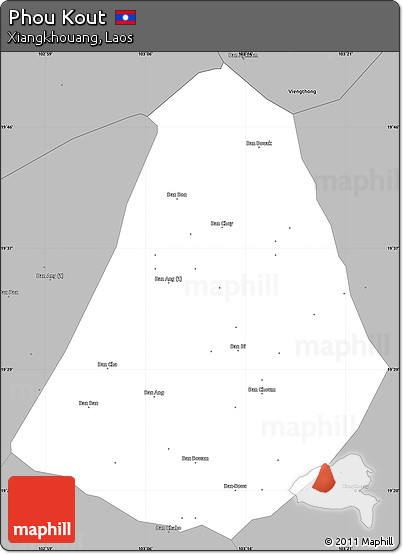 Gray Simple Map of Phou Kout