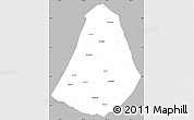 Gray Simple Map of Phou Kout, single color outside